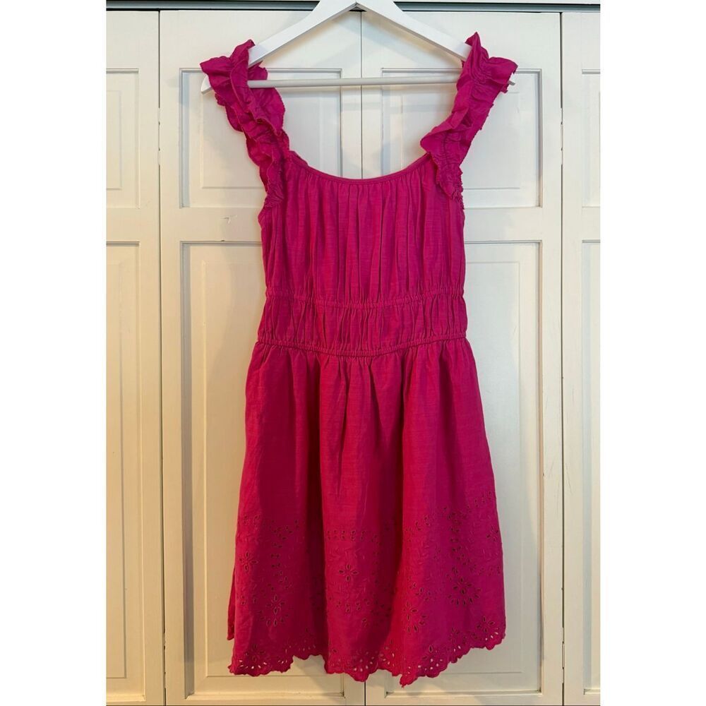 Old Navy pink smocked waist ruffled sleeve mini dress size small - Picture 2 of 8